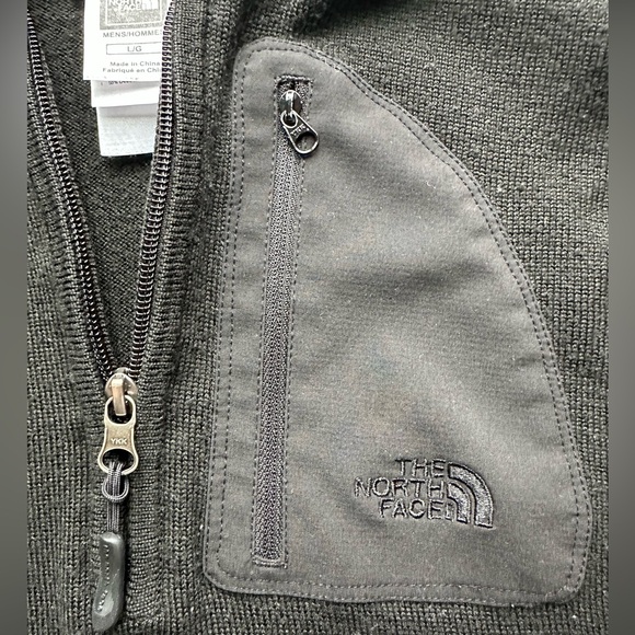 The North Face Wool Blend 1/4 Zip Sweater Men’s L Black Mock Neck - Picture 4 of 13